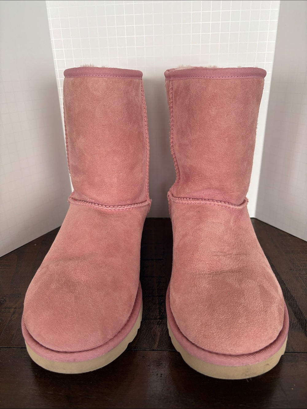 UGG Short Shearling Boot in Dusty Pink